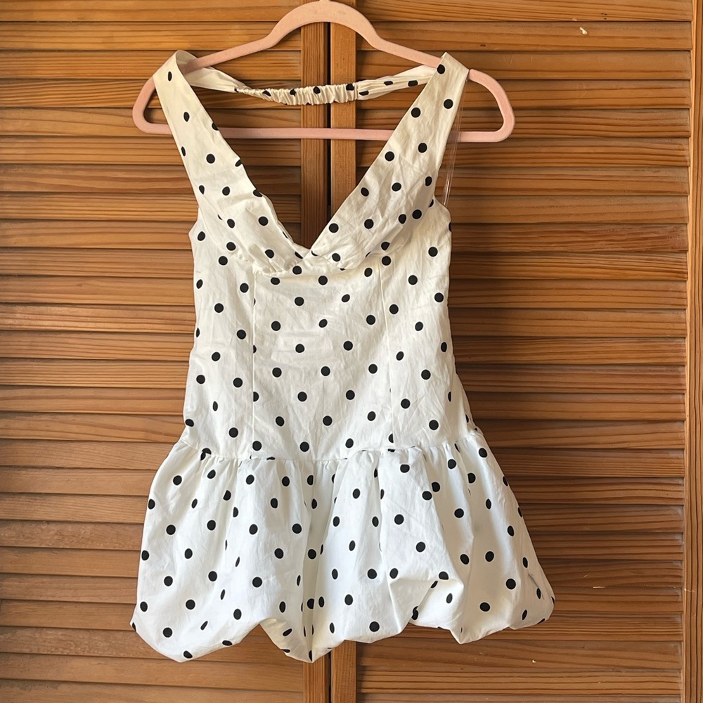 Peppermayo Black and White Polka Dot Dress - Picture 5 of 7